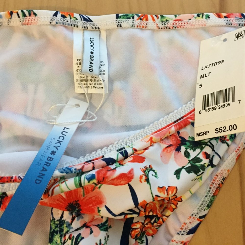 LUCKY BRAND Women's Floral Print Bikini Bottom Size S - Picture 4 of 4